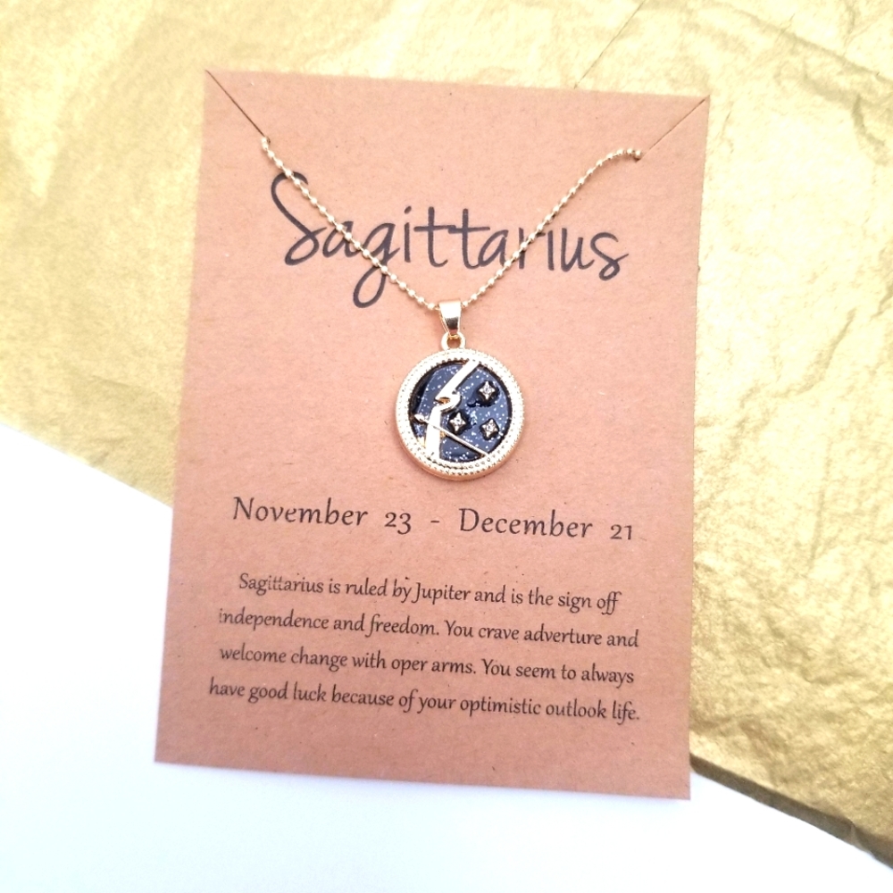 Zodiac Coin Necklace (Sagittarius)
